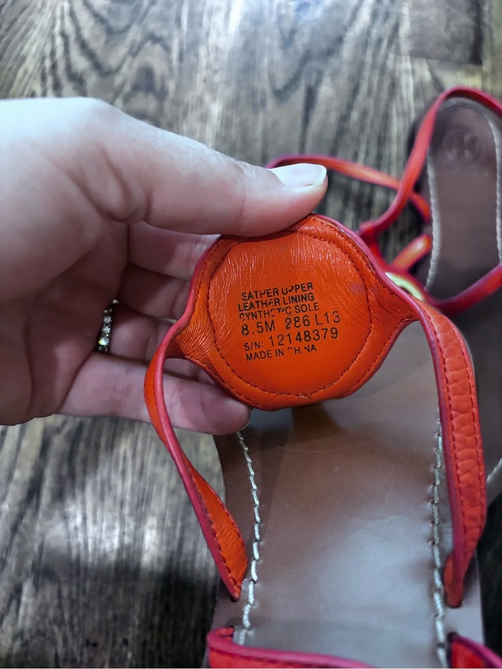 Tory Burch Red Leather Logo Thong Sandals with Gold Emblem